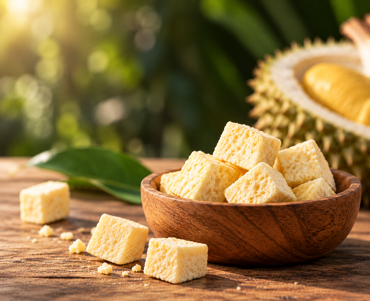 FREEZE DRIED DURIAN CUBES 冻干榴莲块