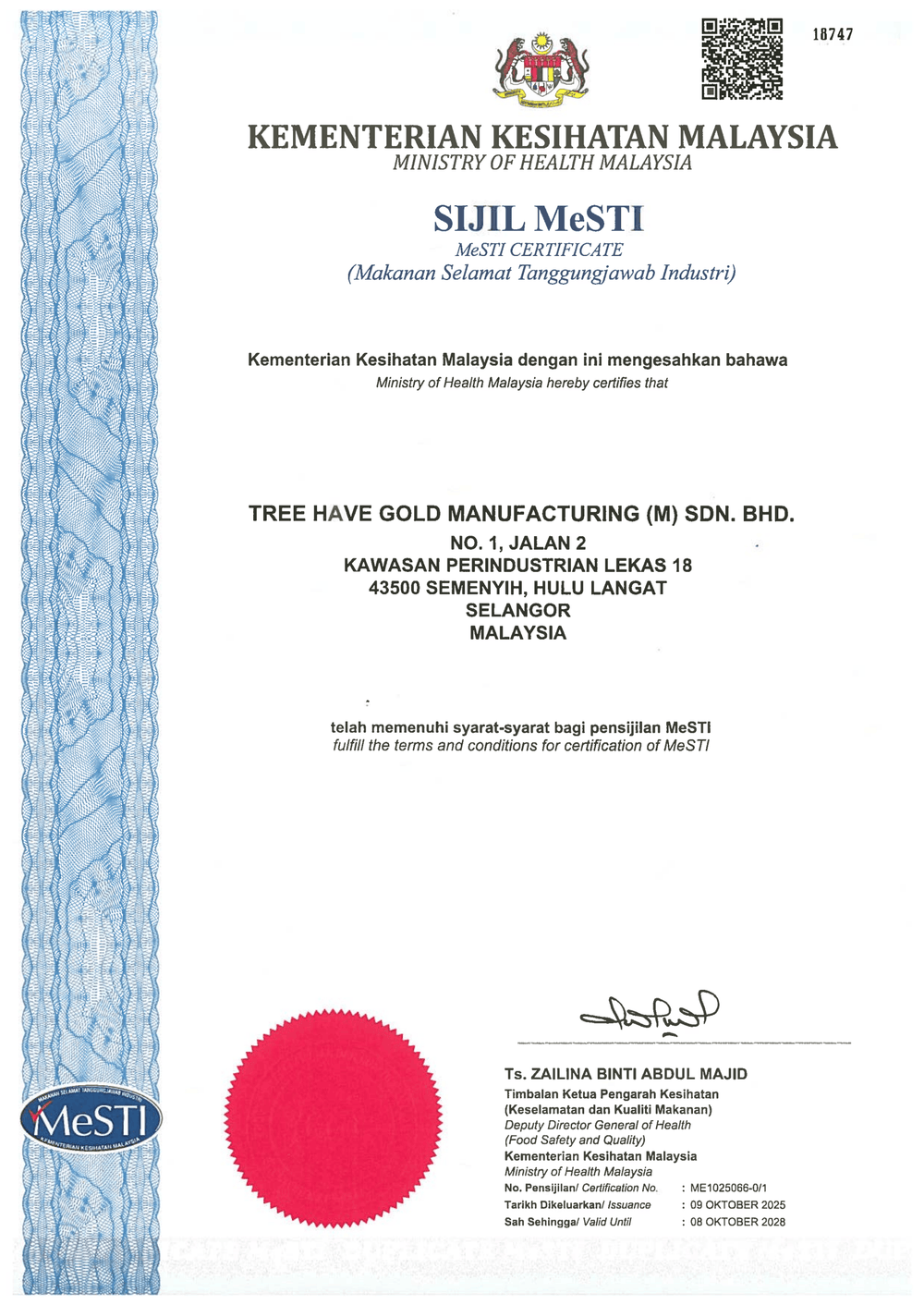 Mesti Certificate
